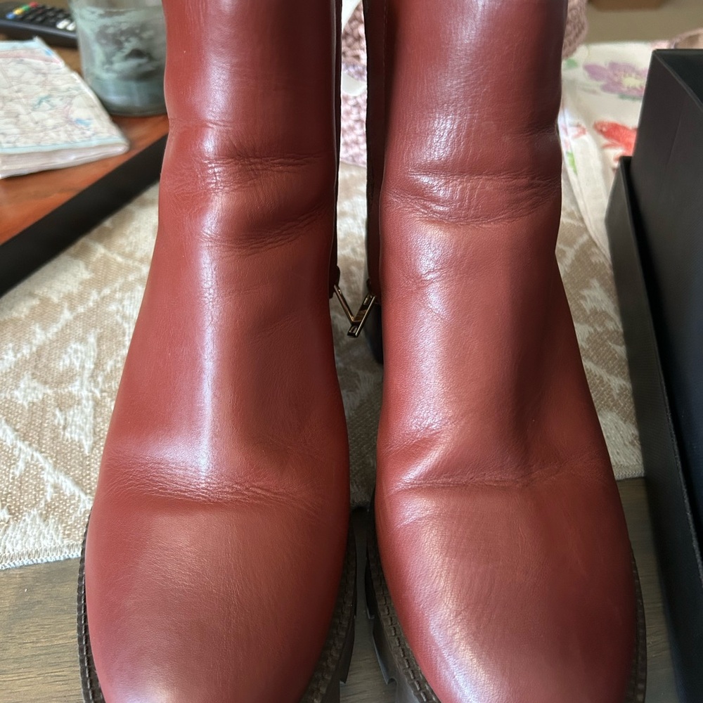 Coach Burgundy Leather Ankle Boots - Picture 4 of 6